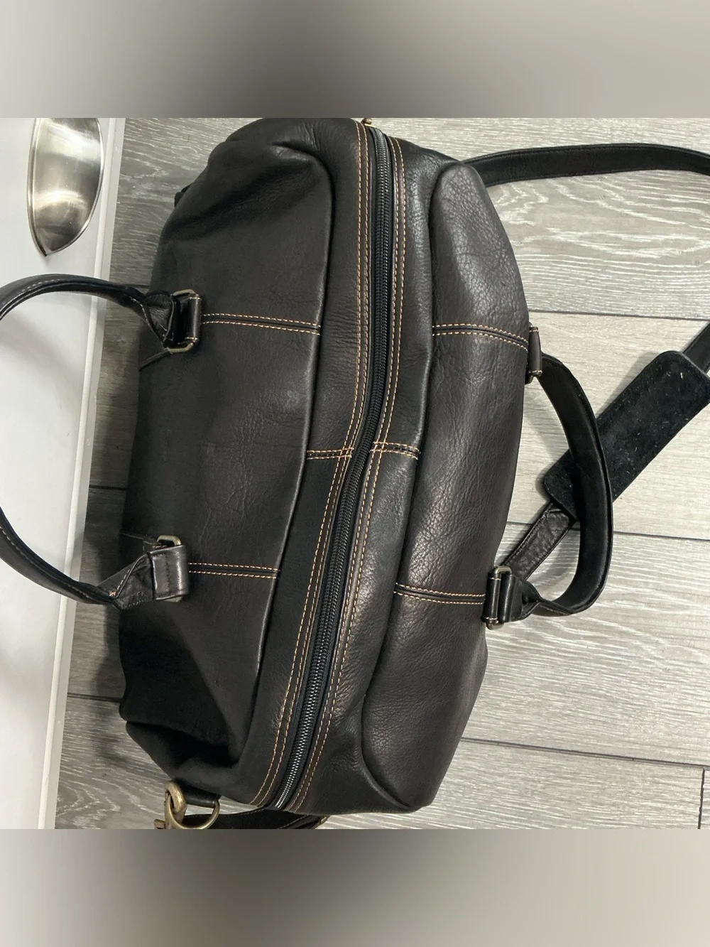 Links&Kings Leather Crown Duffle Weekender Bag in Black⛳️The Roberts Cup⛳️